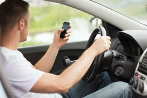 driver on smartphone