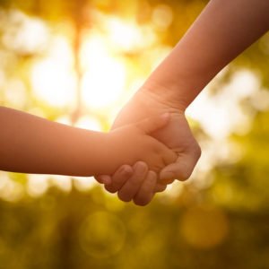 holding hands