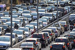 traffic jam on highway