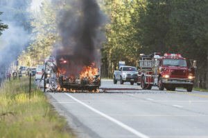 car fire on highway