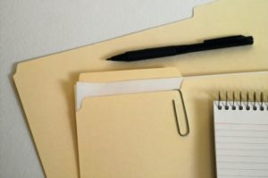 paper clip on a file