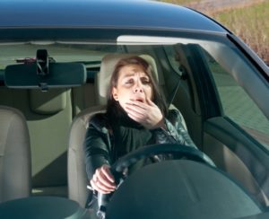 driving yawning