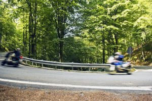 motorcycles on country road