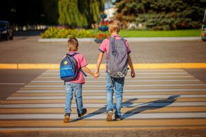 kids walking to school