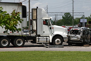 truck hitting car