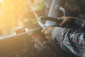 truck driver behind the wheel
