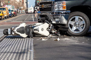 truck crushed motorcycle