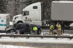 truck accident in winter