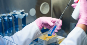 physician doing stem cell research