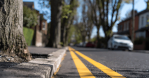 double yellow lines near curb