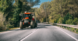 tractor on the roadway