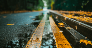 wet autumn road