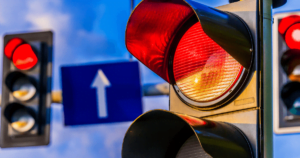 Red traffic light.