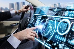 driver touching a control pad