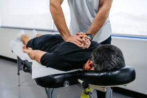 massaging someone's back