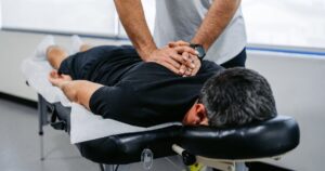 massaging someone's back