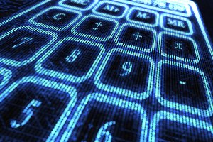 blue code used for calculator graphic