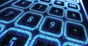 blue code used for calculator graphic