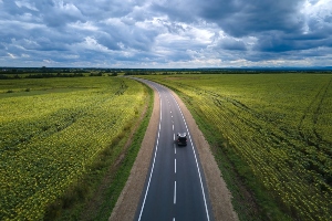 A road in the country.