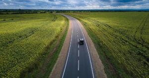 A road in the country.