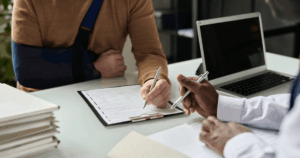 injured person with attorney
